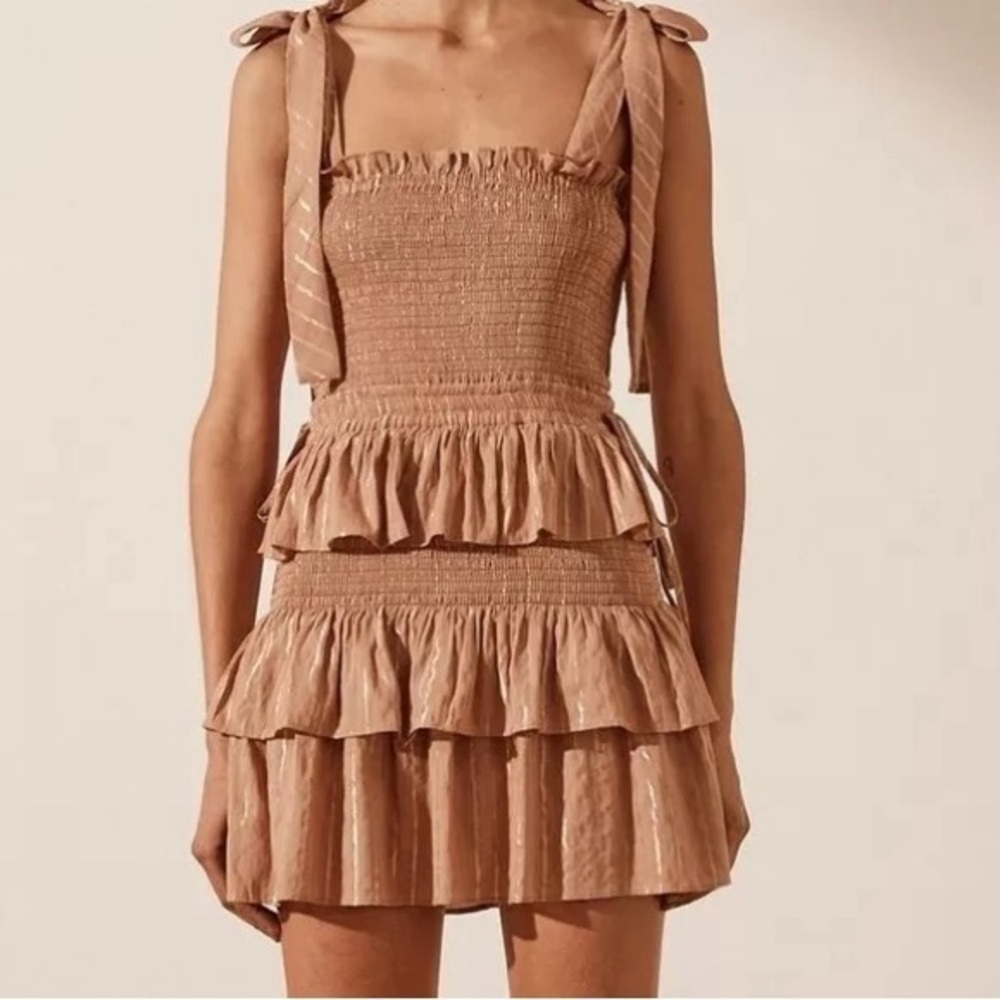 NWOT House of Harlow 1960 Corinne Shirred Dress, Size L